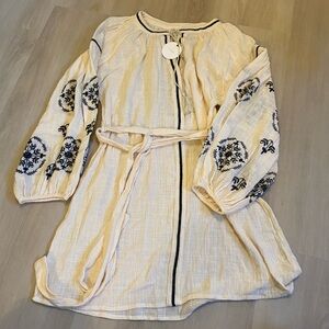 En Crème tie floral embellished dress